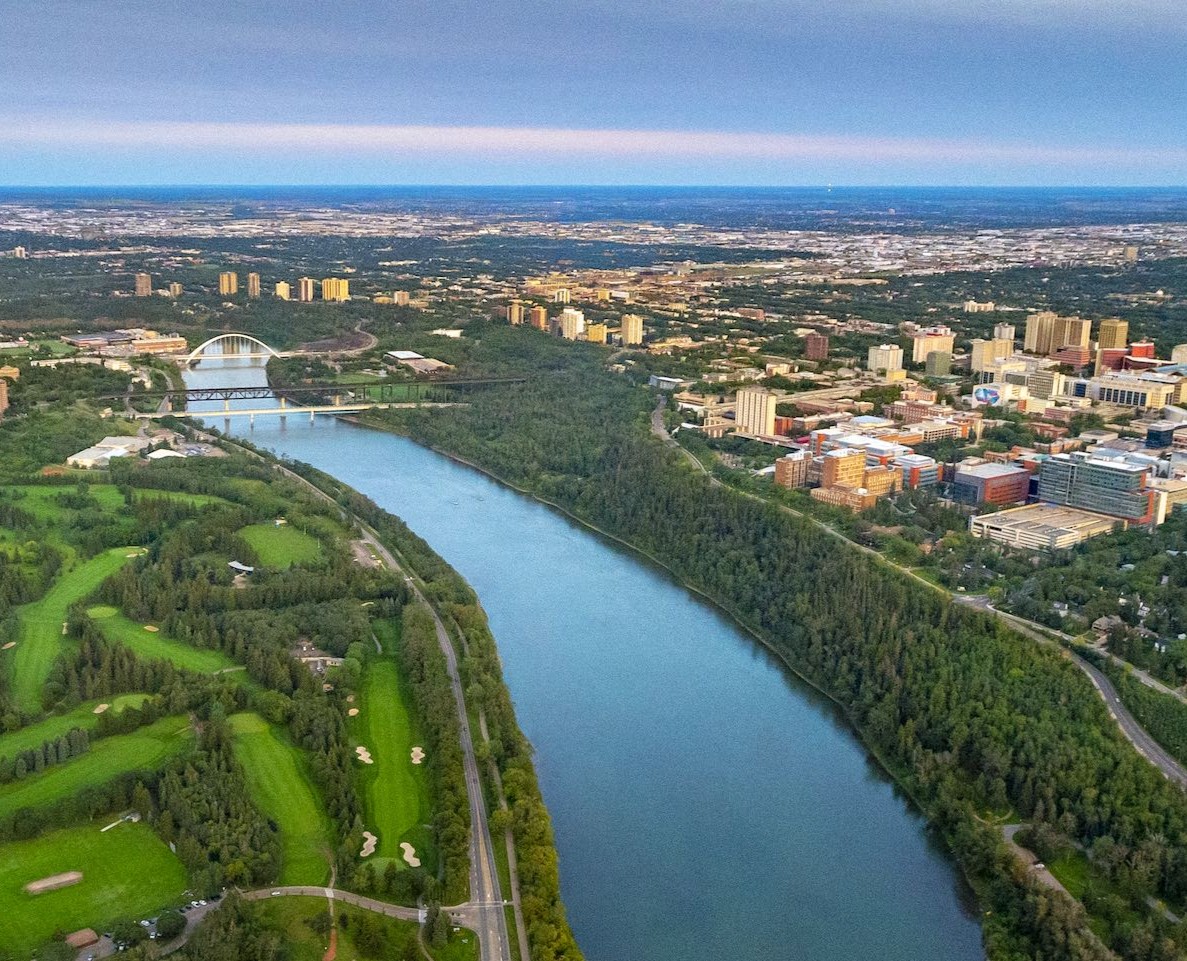 Aerial view of the North Sansketchwan river valley
