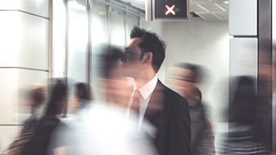 Office workers blurred