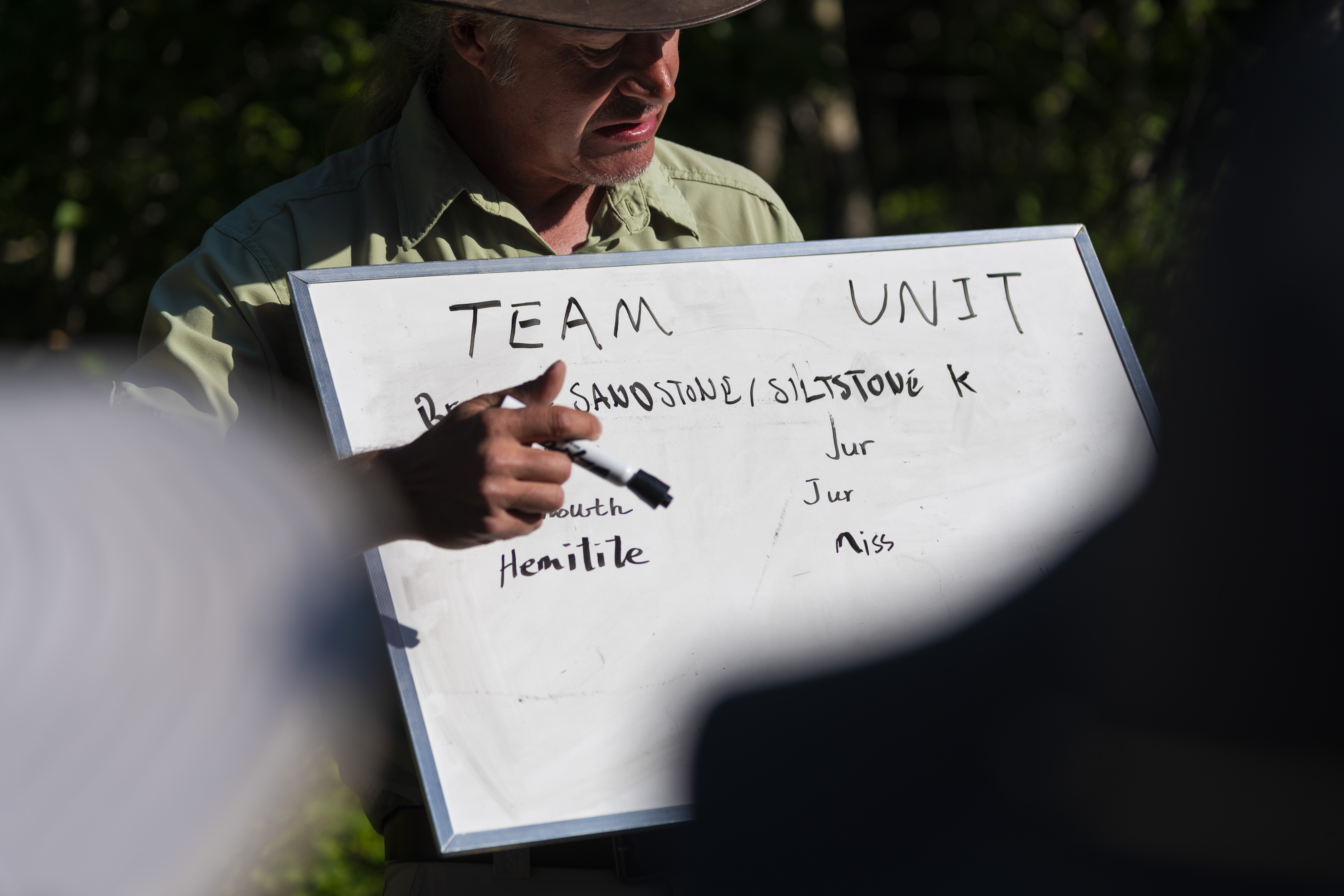 Murray Gingras conducting a field school briefing